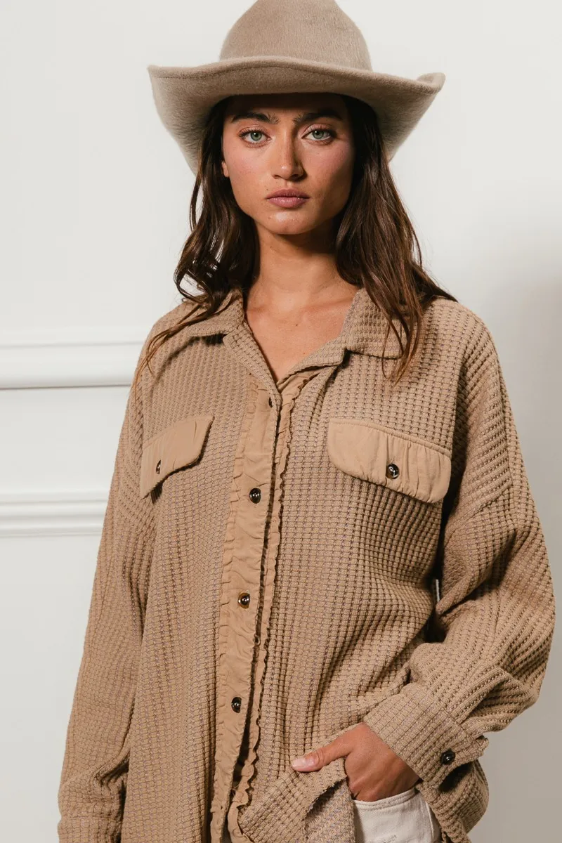 BiBi Heavy Waffle Oversized Shacket