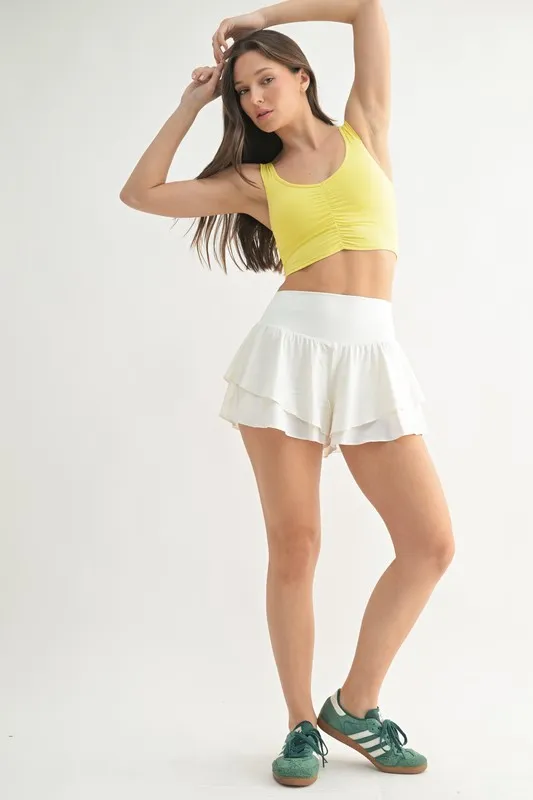 MONO B Ruched Front Active Tank