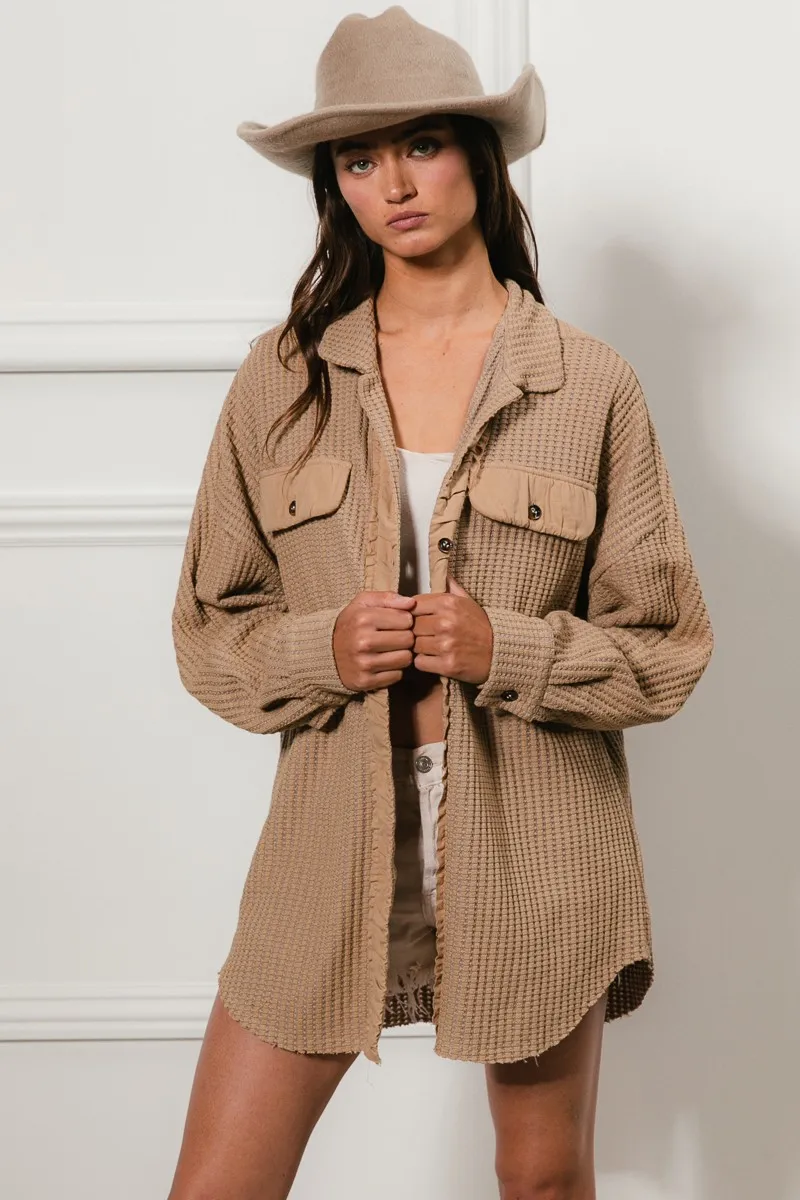 BiBi Heavy Waffle Oversized Shacket