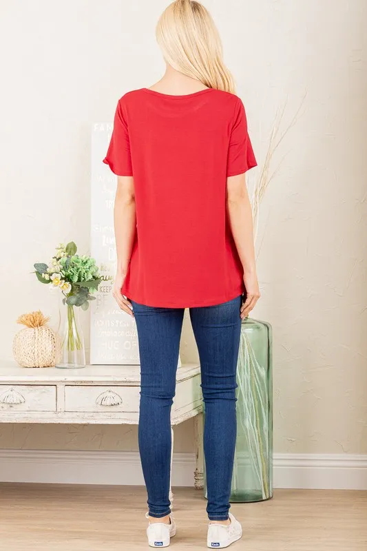 Heimish Full Size Leopard Lip Round Neck Short Sleeve T-Shirt Plus Size