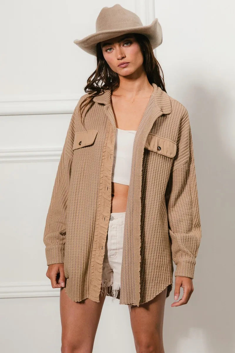 BiBi Heavy Waffle Oversized Shacket