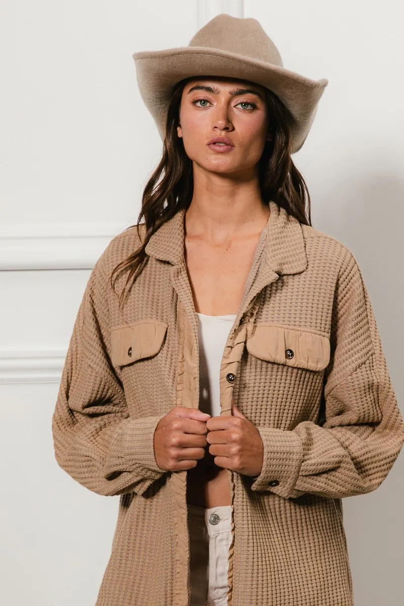 BiBi Heavy Waffle Oversized Shacket