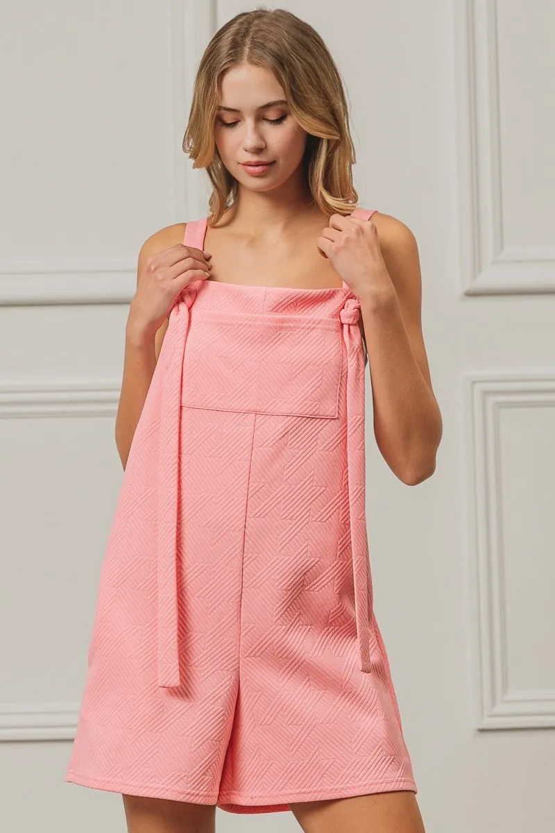 BiBi Texured Jacquard Romper with Side Pockets