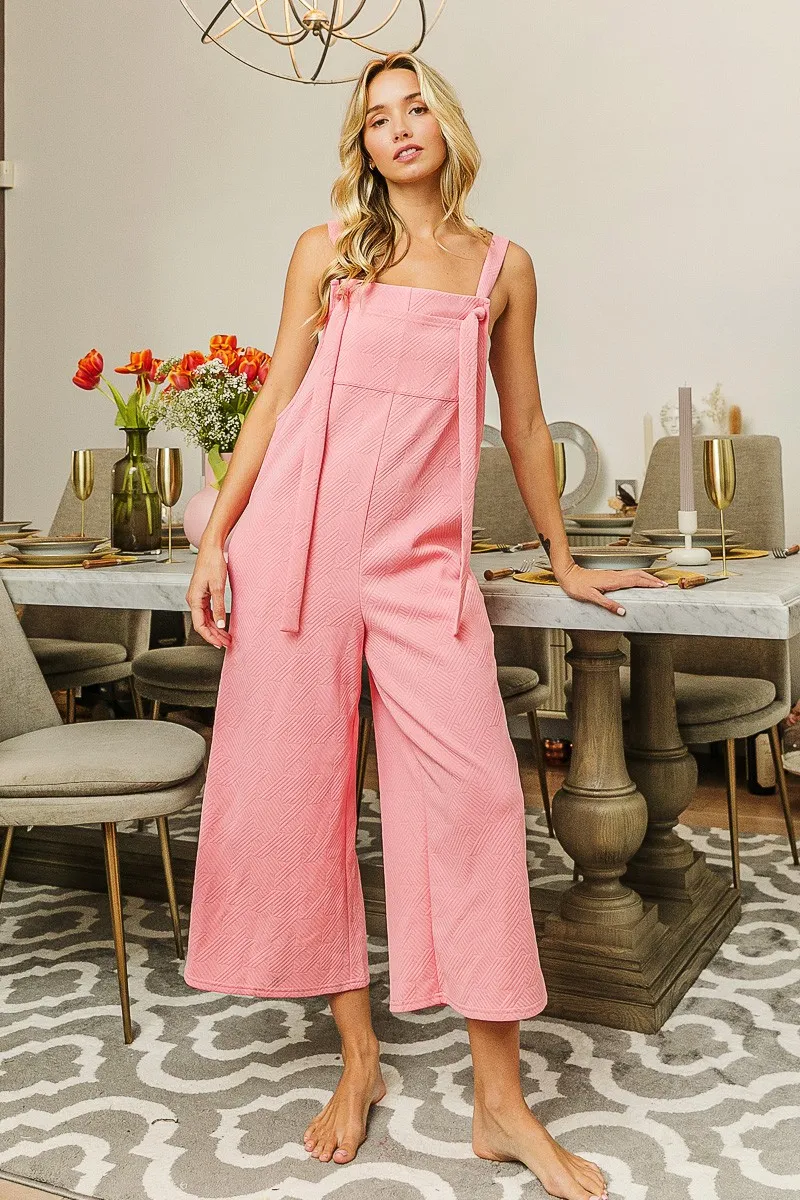 BiBi Textured Jacquard Jumpsuit with Side Pockets
