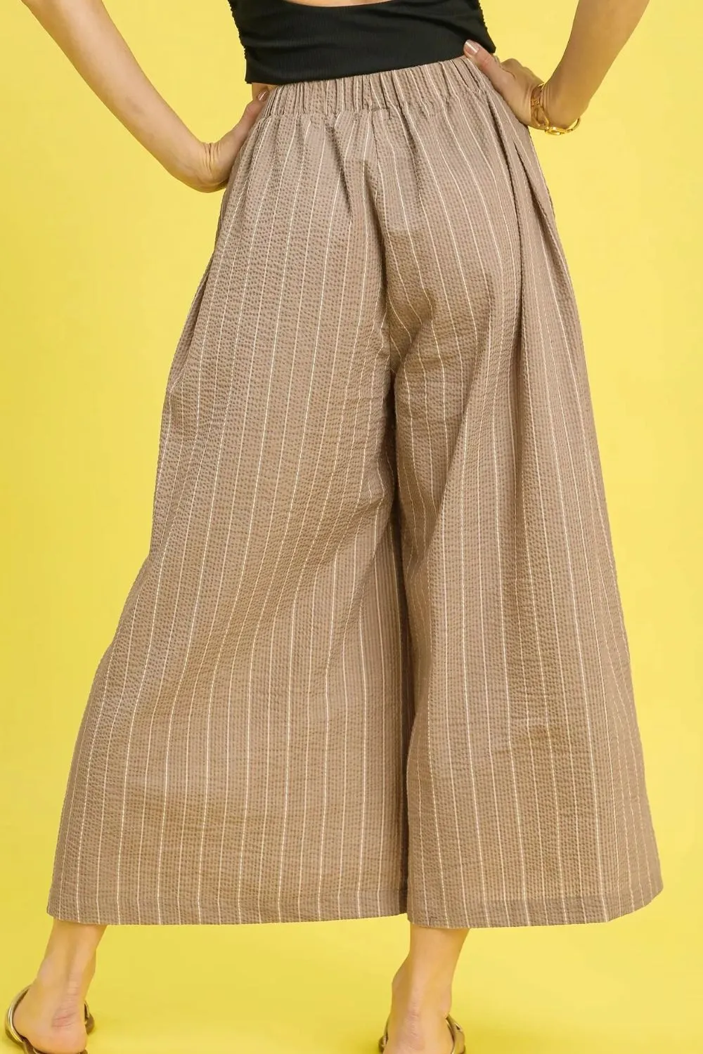 Umgee Pinstripe Crop Palazzo Pants