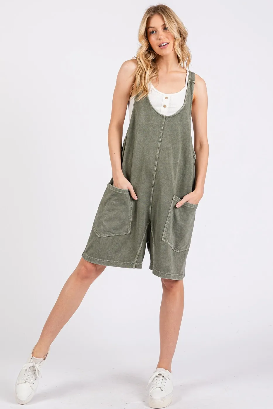 Mittoshop Low Scoop Neck Tank Washed French Terry Romper
