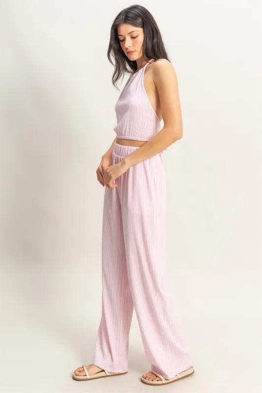 HYFVE Striped Halter Neck Top and Pants Set