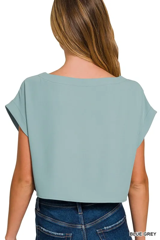 Zenana Heavy Woven Span Crop Tee & Skirt Set