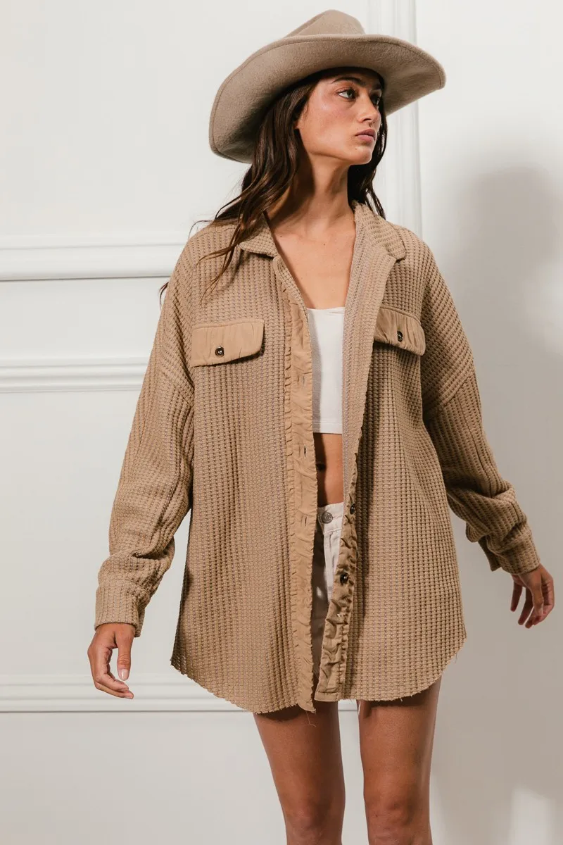 BiBi Heavy Waffle Oversized Shacket
