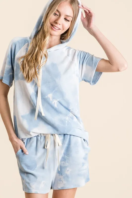 BiBi Tie Dye French Terry Hoodie Top and Bottom Set