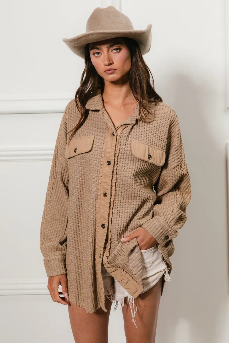 BiBi Heavy Waffle Oversized Shacket