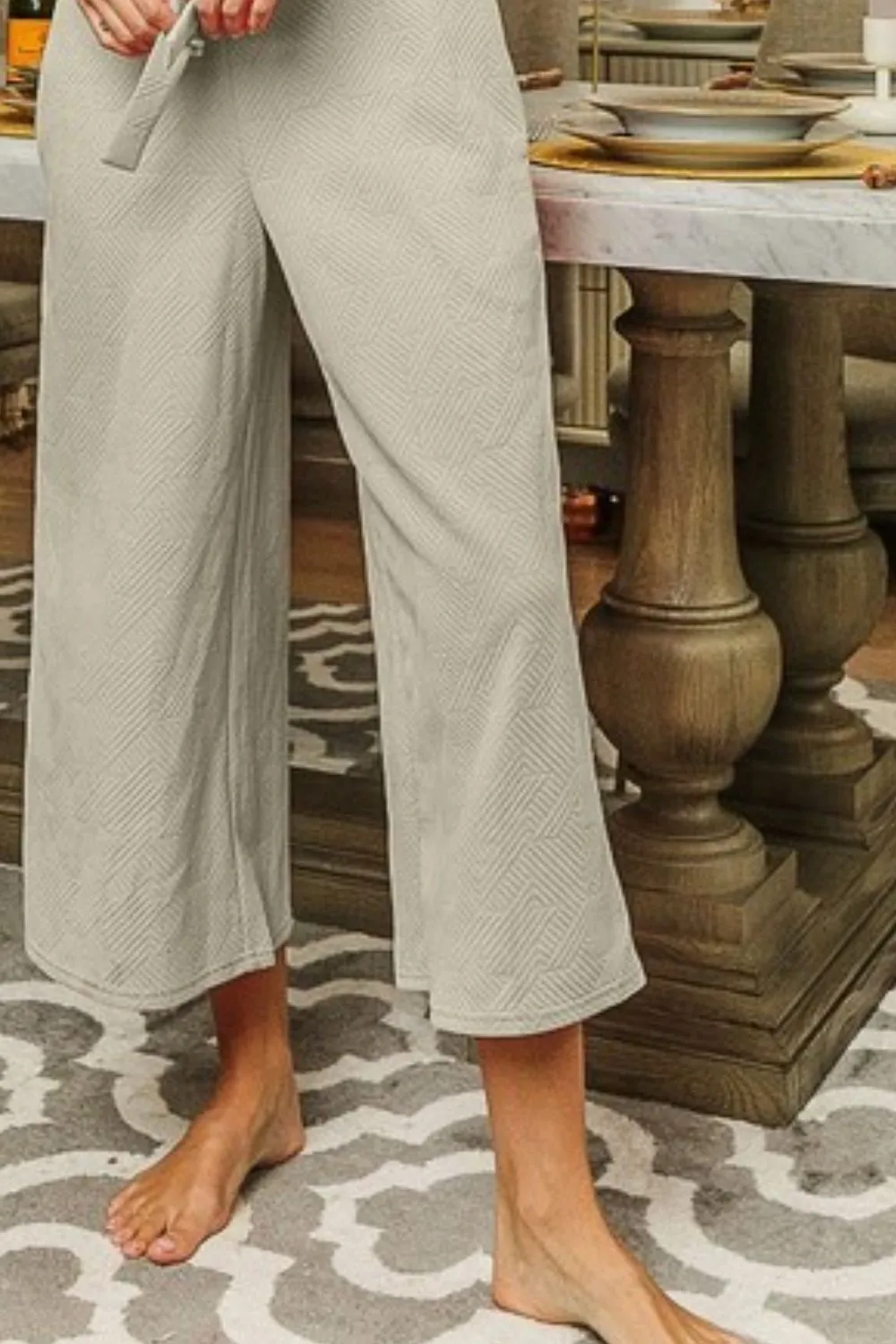 BiBi Textured Jacquard Jumpsuit with Side Pockets