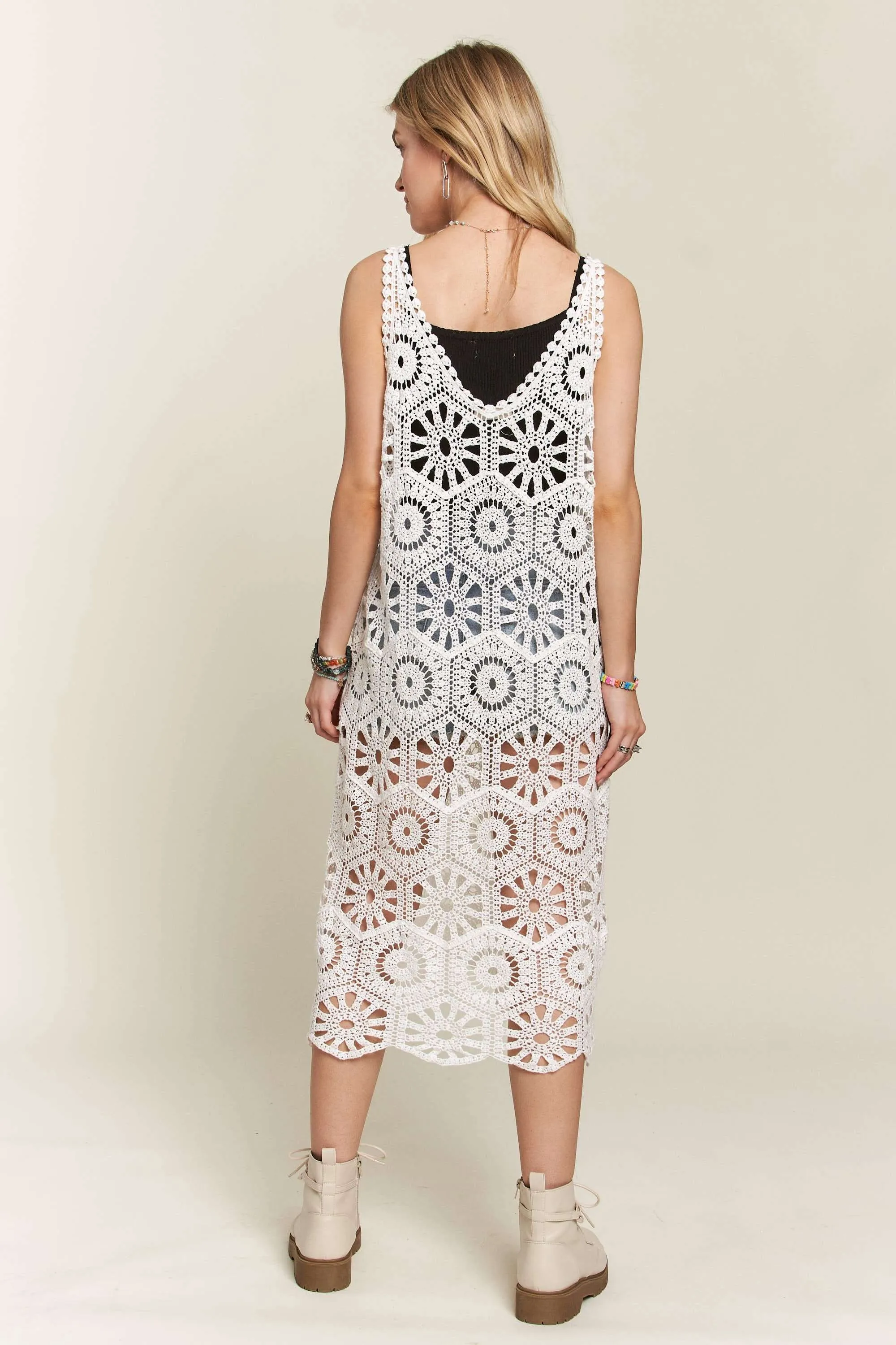ADORA Crochet Cover-Up Tunic Top