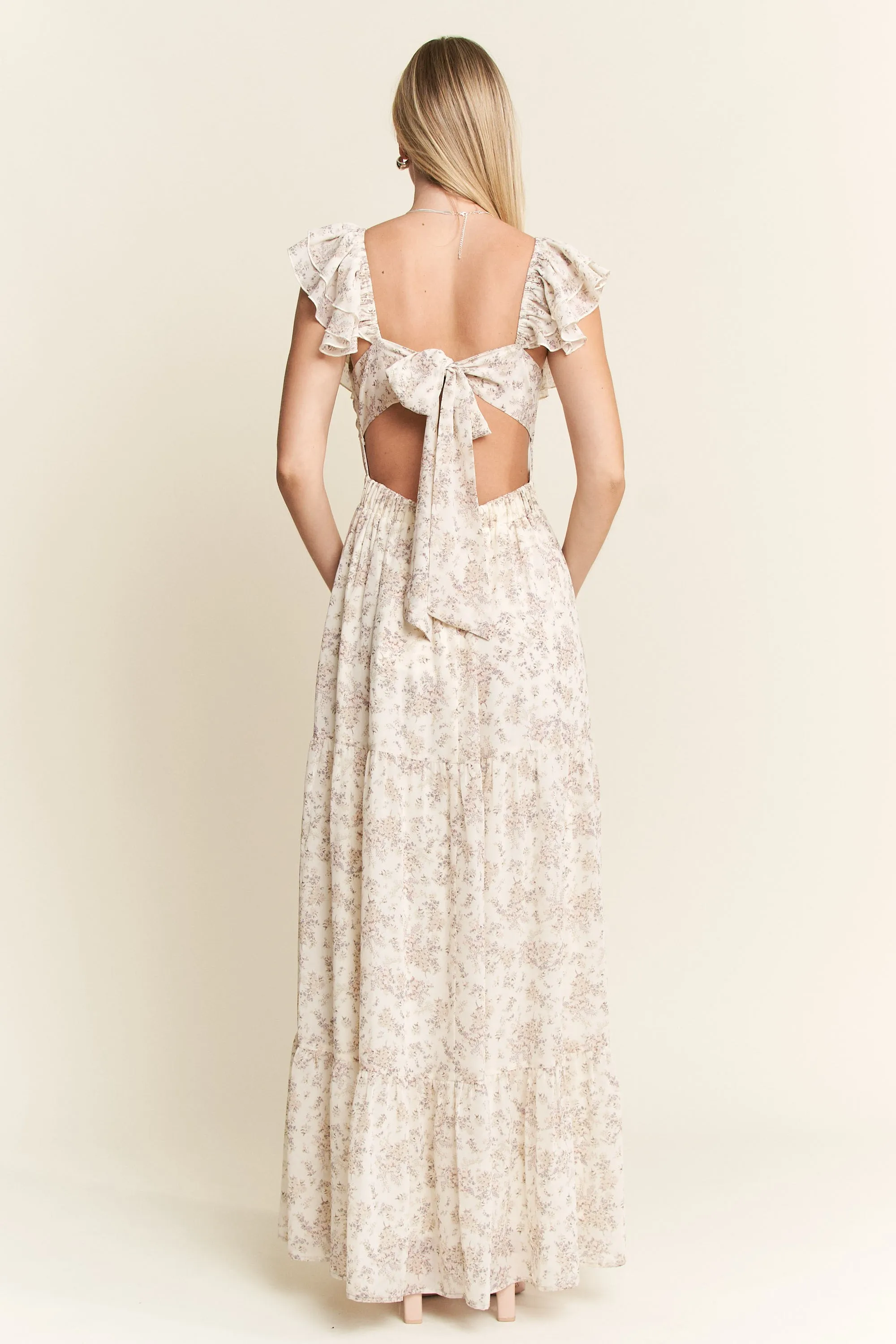 Jade By Jane Full Size Ruffle Sleeve Tiered Maxi Dress Plus Size