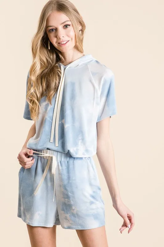 BiBi Tie Dye French Terry Hoodie Top and Bottom Set