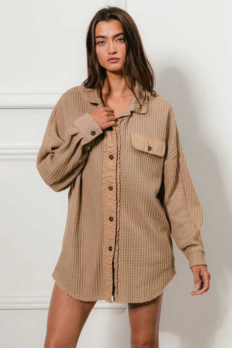BiBi Heavy Waffle Oversized Shacket