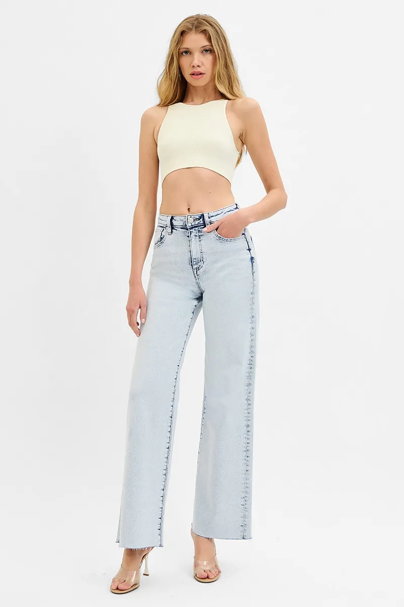 RISEN Full Size High Rise Wide Leg Jeans Plus Size