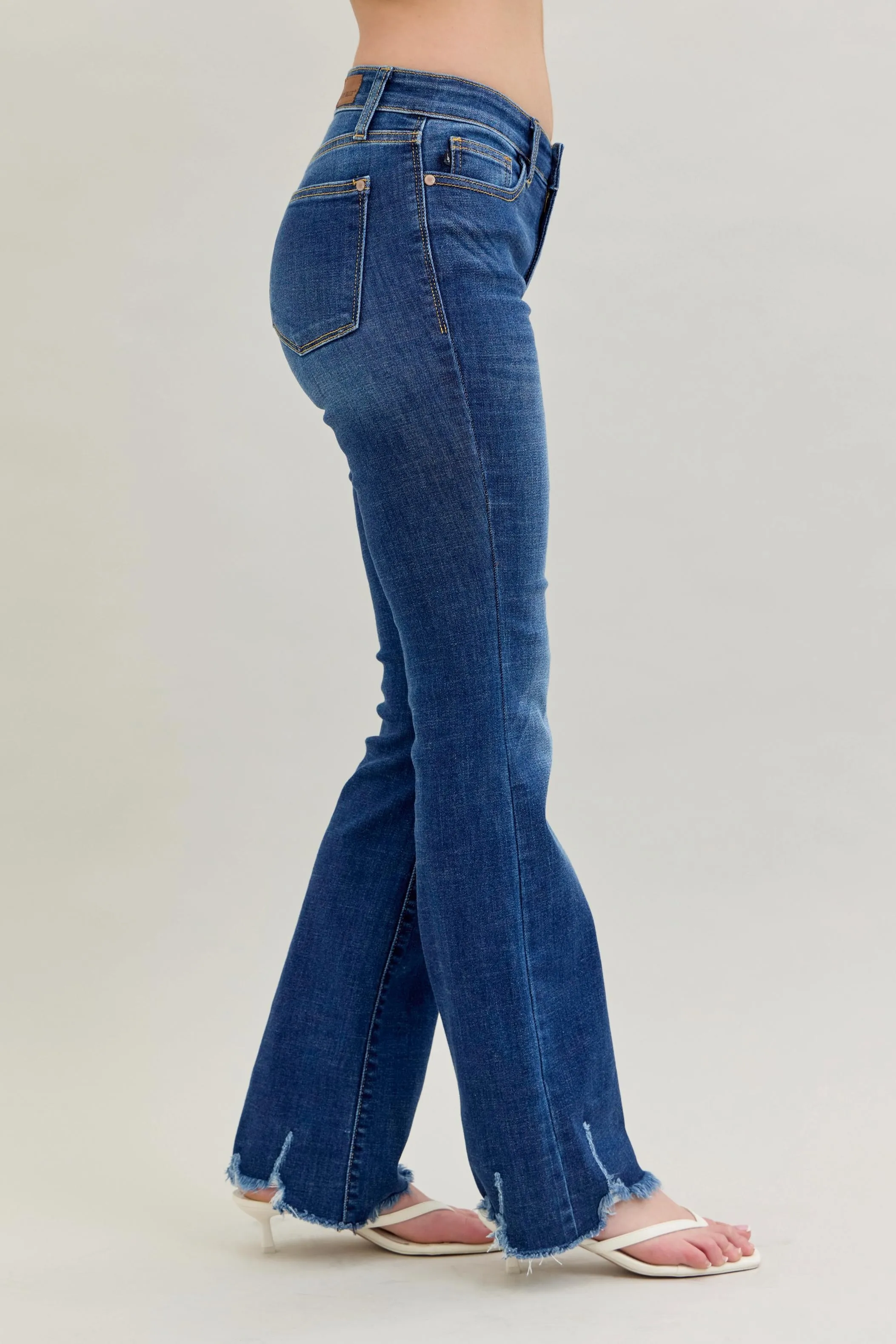 Judy Blue Full Size Mid-rise Non-distressed Hem Bootcut Jeans Plus Size