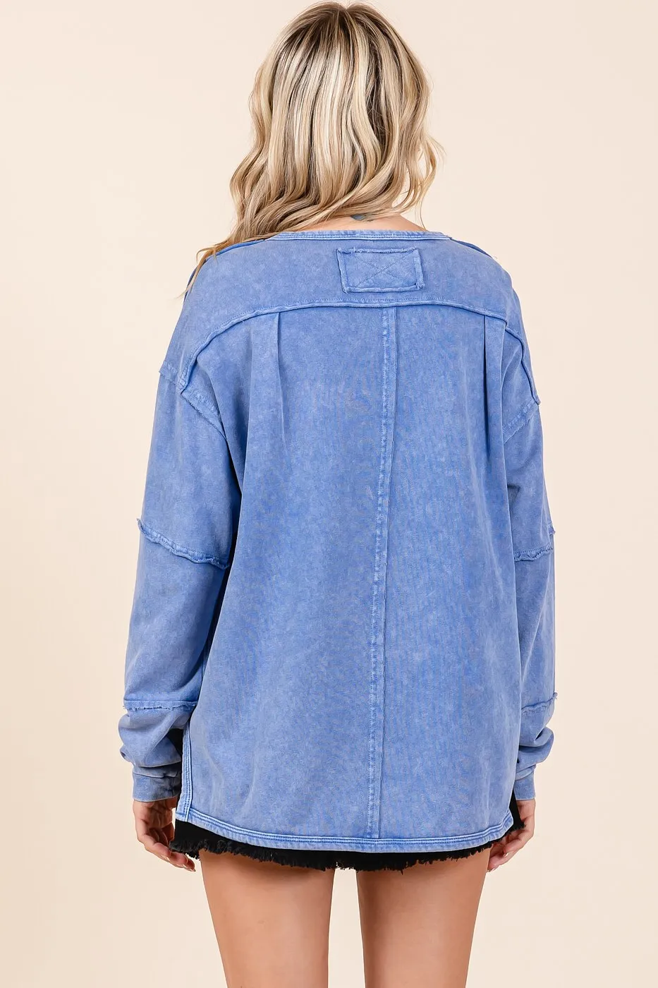 Mittoshop Star Graphic Mineral Wash Long Sleeve Top