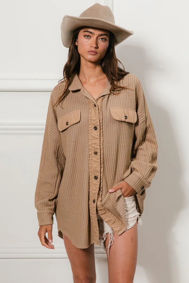 BiBi Heavy Waffle Oversized Shacket