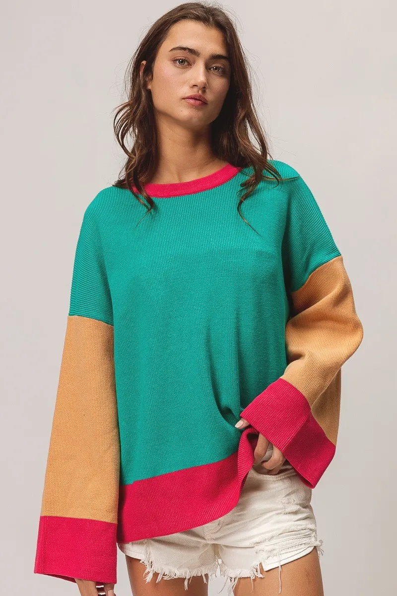 BiBi Bell Sleeve Rib Knit Sweater