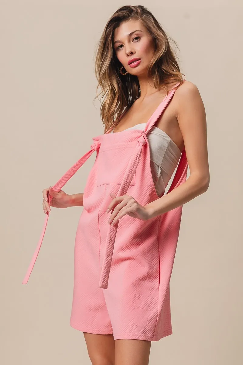 BiBi Texured Jacquard Romper with Side Pockets