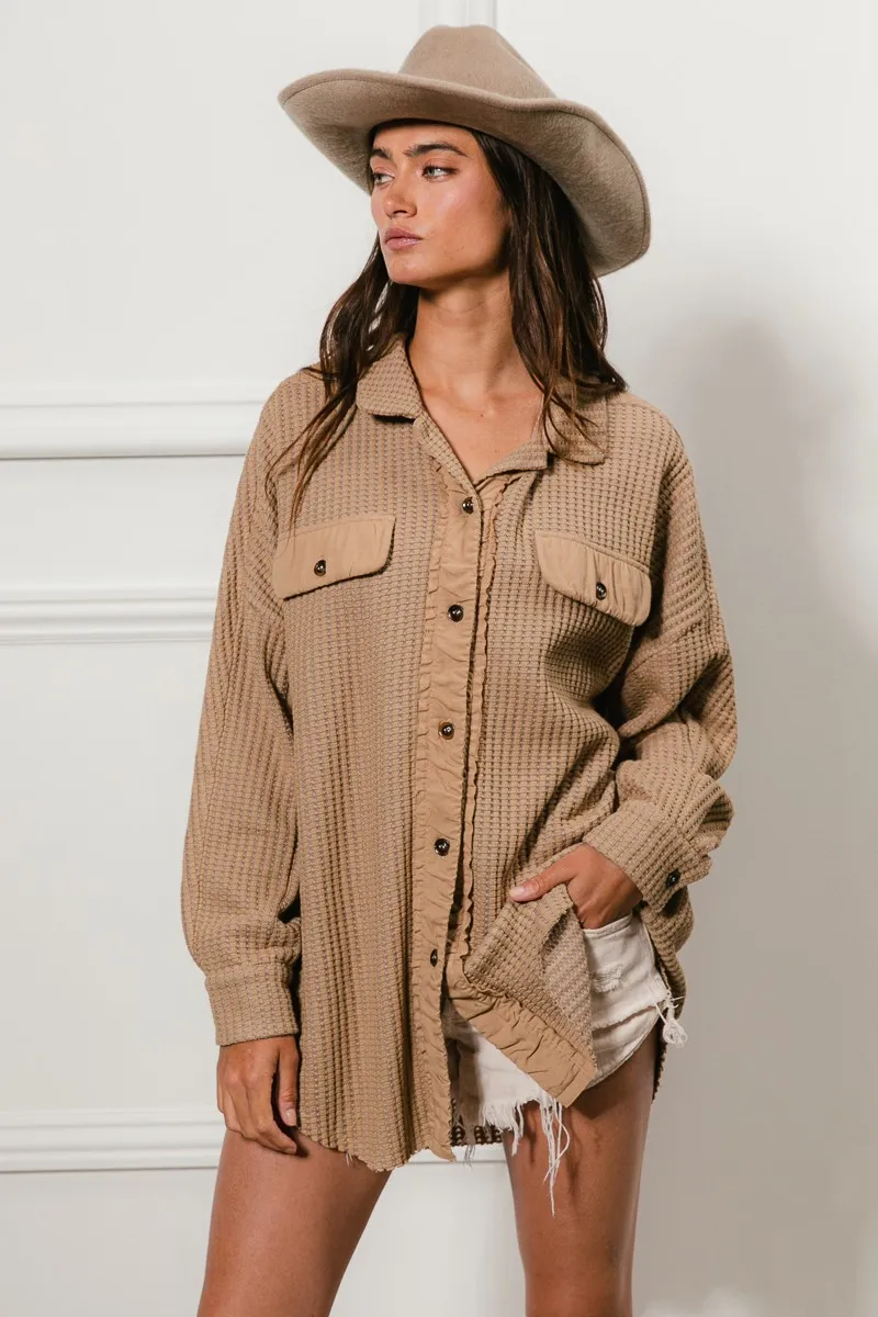 BiBi Heavy Waffle Oversized Shacket