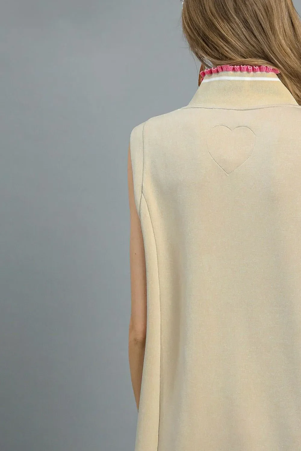 Umgee Frill Contrast Trim Sleeveless Mini Dress