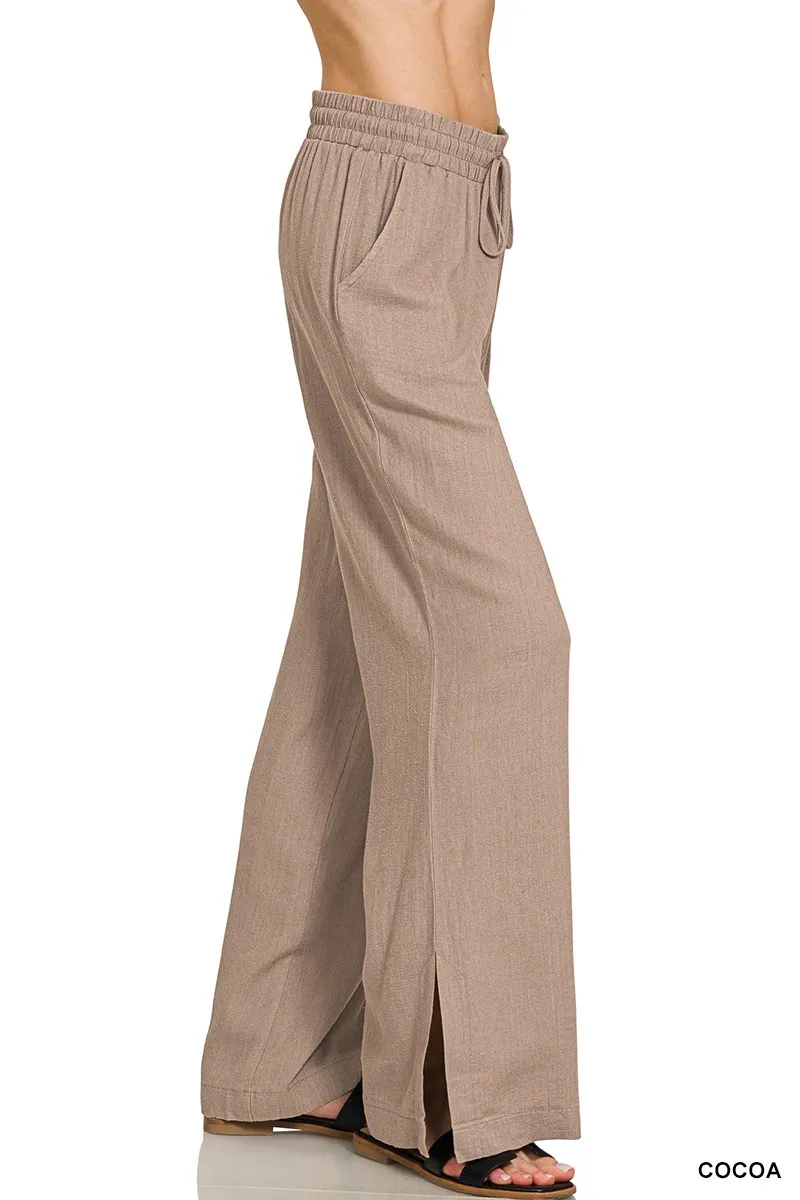 Zenana Linen Drawstring Pants