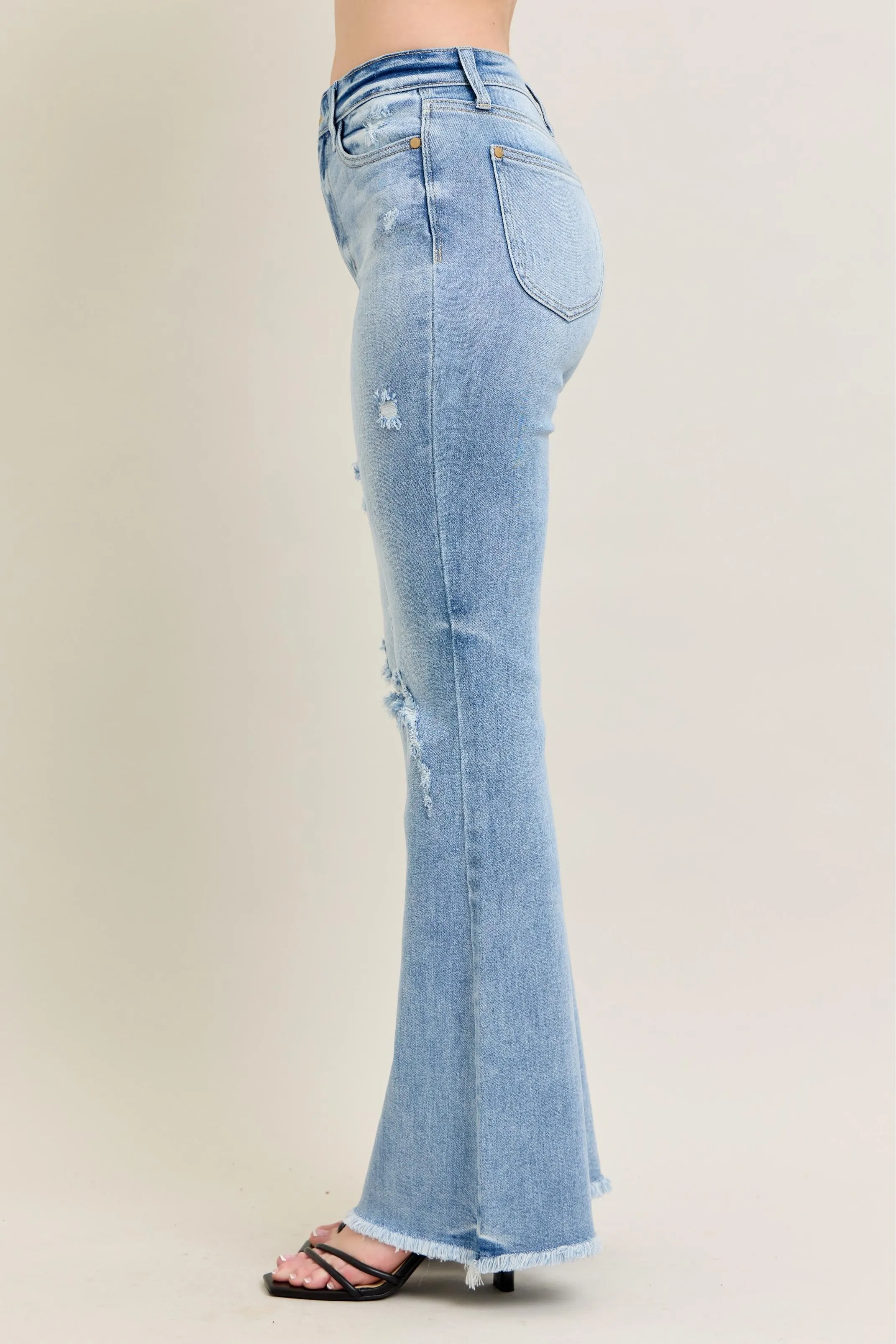 Judy Blue Full Size Hw Flare Jeans W/ Shield Pockets Plus Size