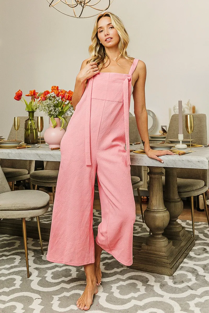 BiBi Textured Jacquard Jumpsuit with Side Pockets