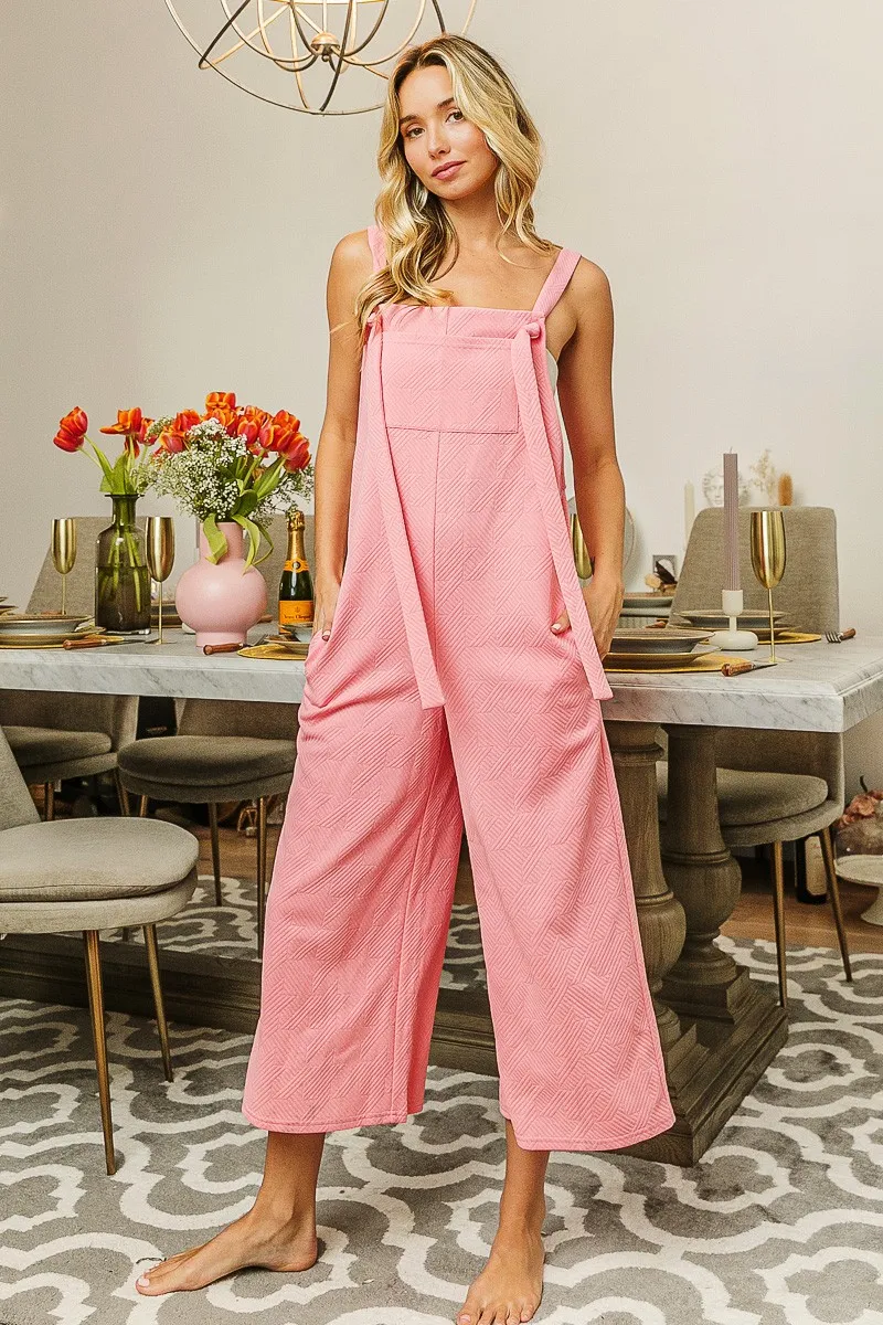 BiBi Textured Jacquard Jumpsuit with Side Pockets