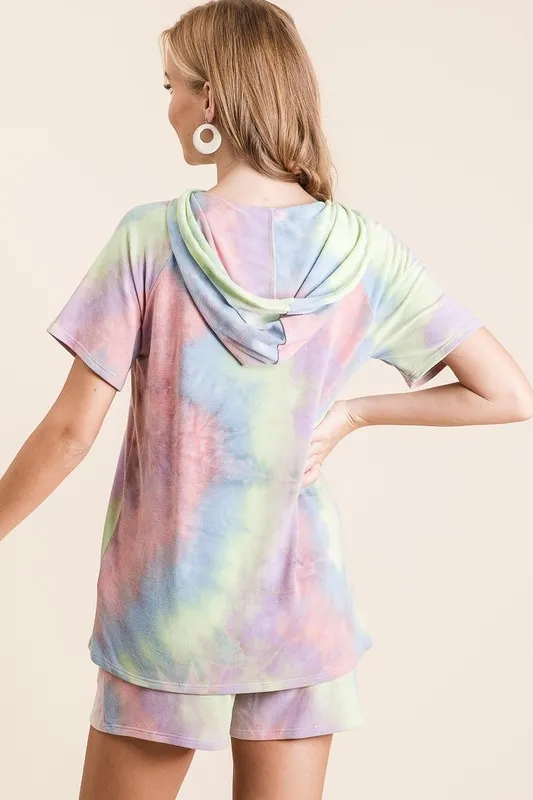 BiBi Tie Dye French Terry Hoodie Top and Bottom Set