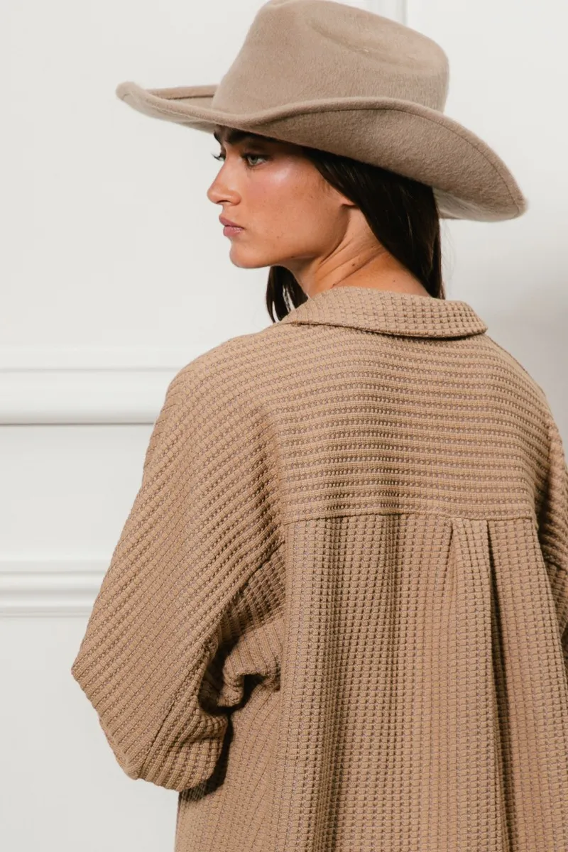 BiBi Heavy Waffle Oversized Shacket