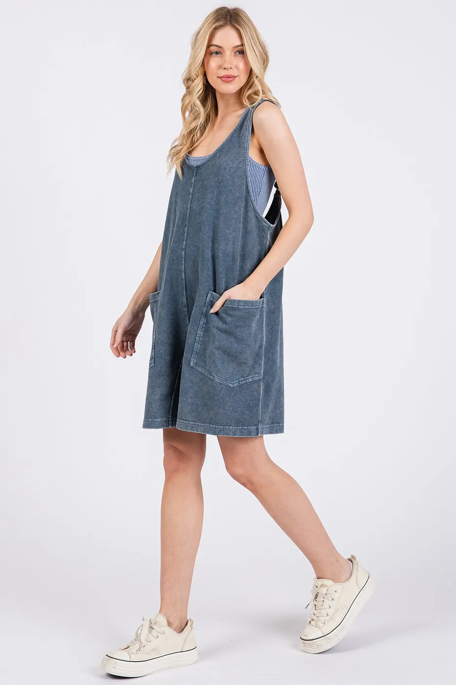 Mittoshop Low Scoop Neck Tank Washed French Terry Romper