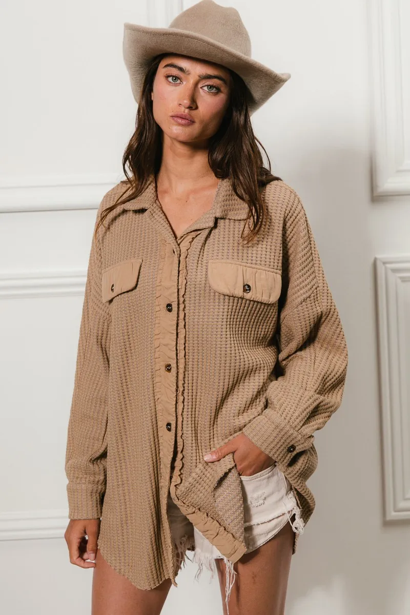 BiBi Heavy Waffle Oversized Shacket