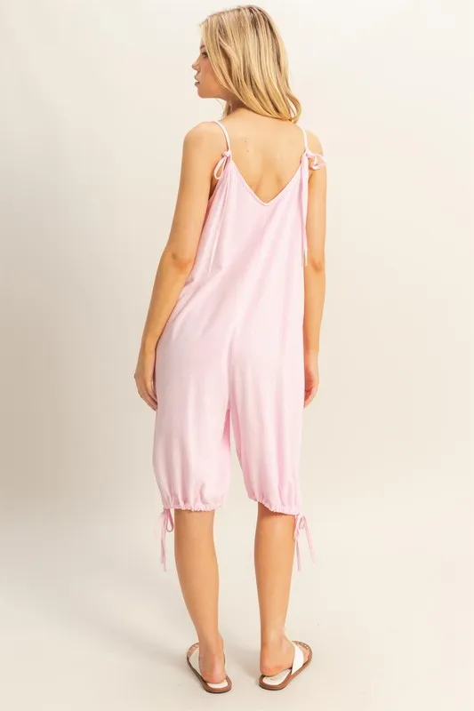 HYFVE V-Neck Pocket Detail Side Tie Hem Romper