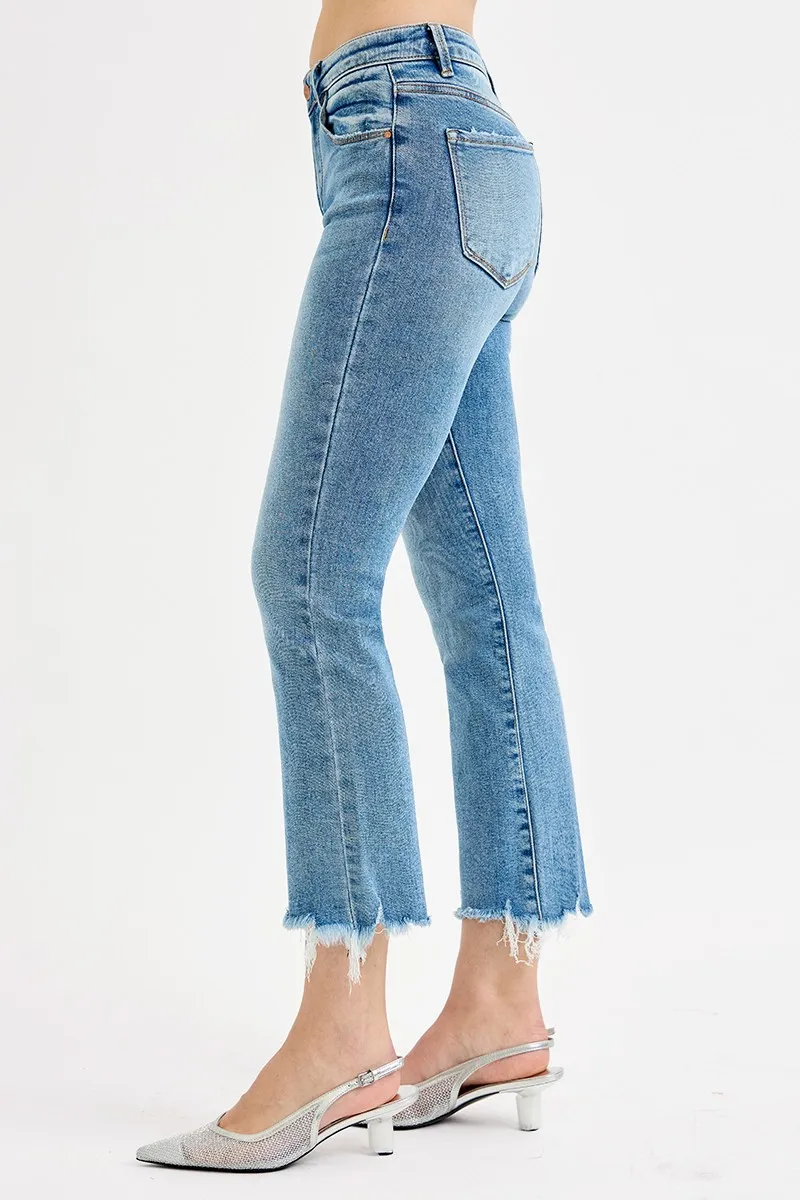 RISEN Full Size High Rise Crop Straight Slim Jeans Plus Size