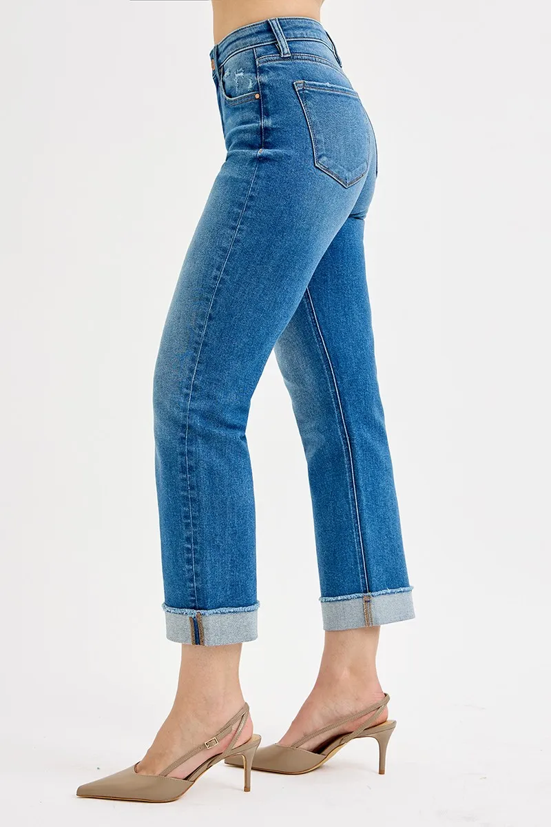 RISEN Full Size High Rise Boyfriend Fit Ankle Jeans Plus SIze