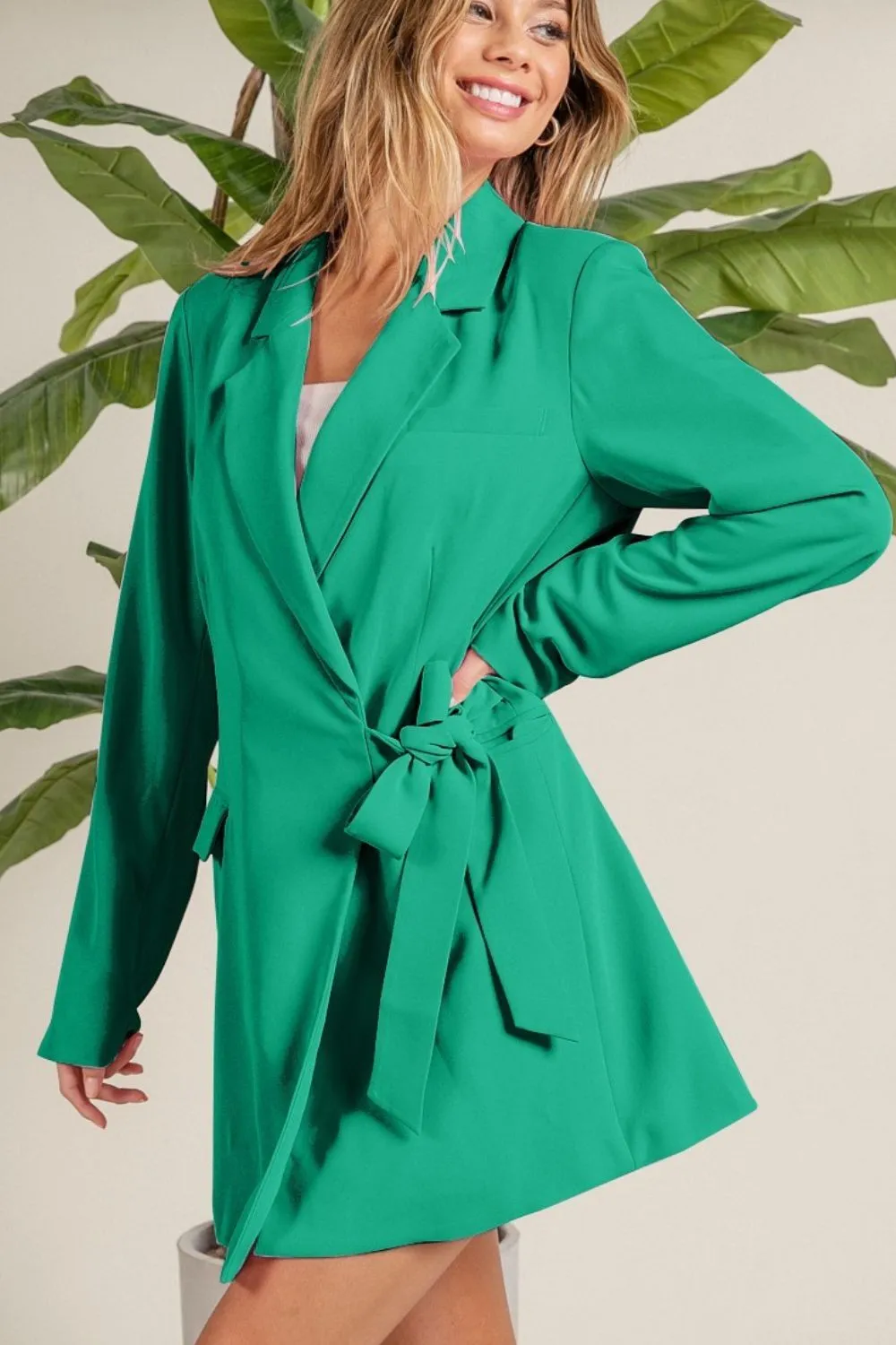 BiBi Wrap Tie Detailed Long Blazer