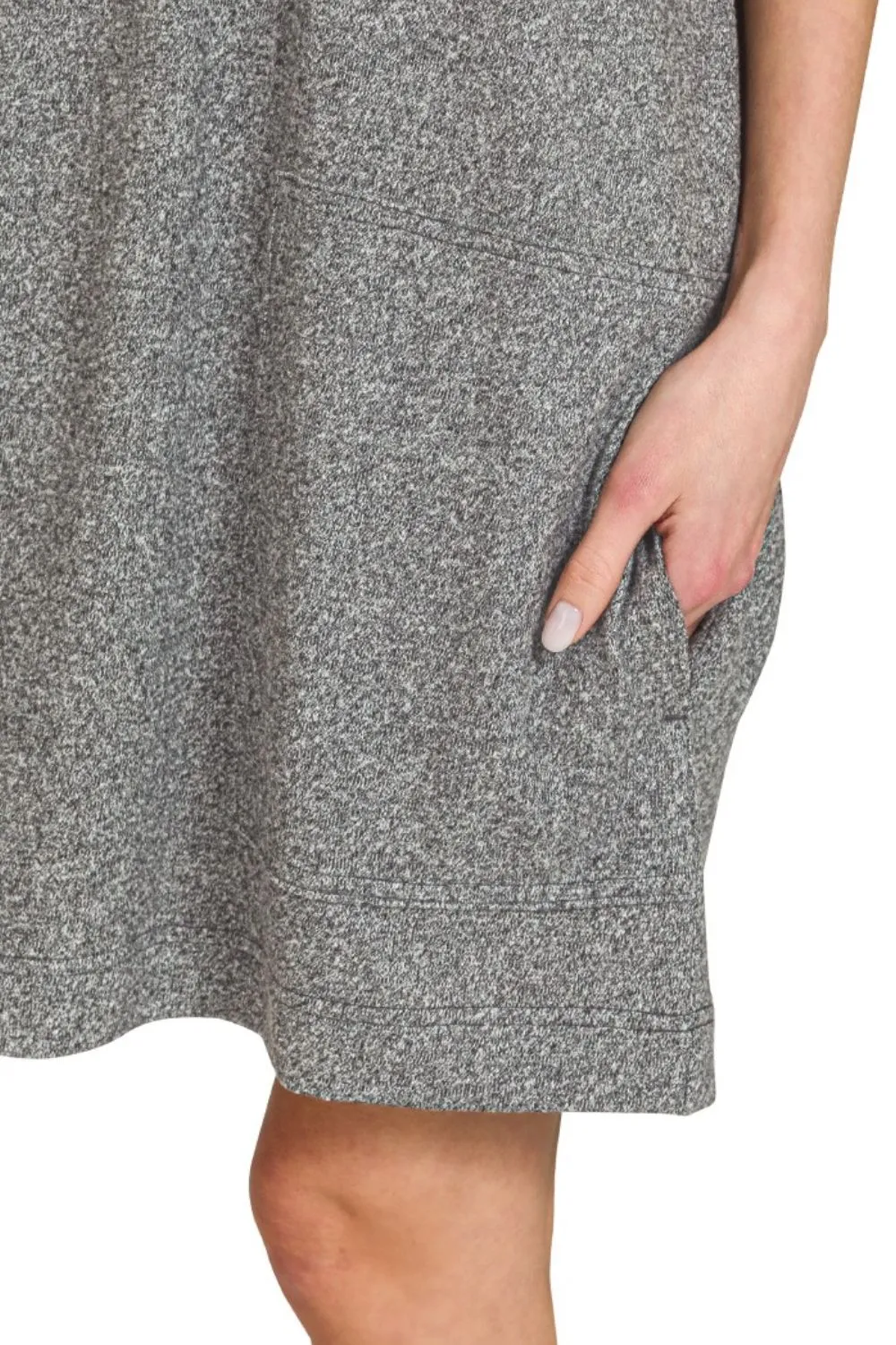 Zenana Soft Melange Hacci T-shirts Dress