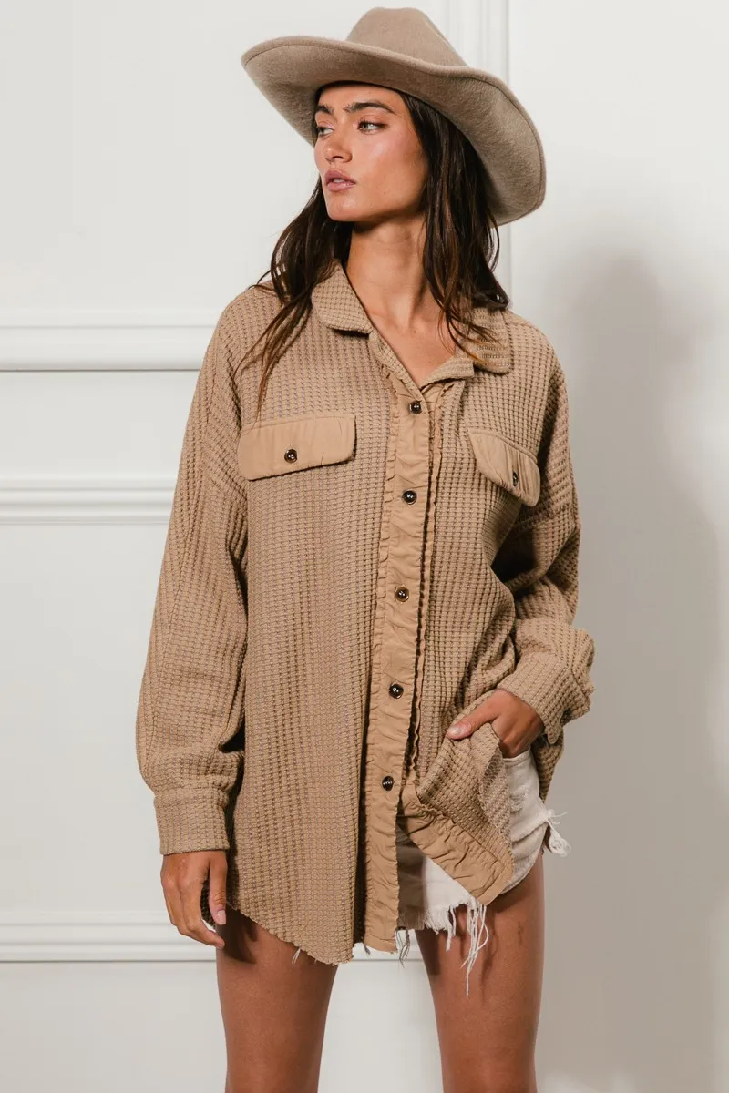 BiBi Heavy Waffle Oversized Shacket