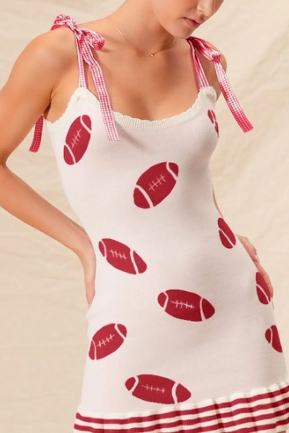 SO ME Gameday Football Knitted Mini Dress