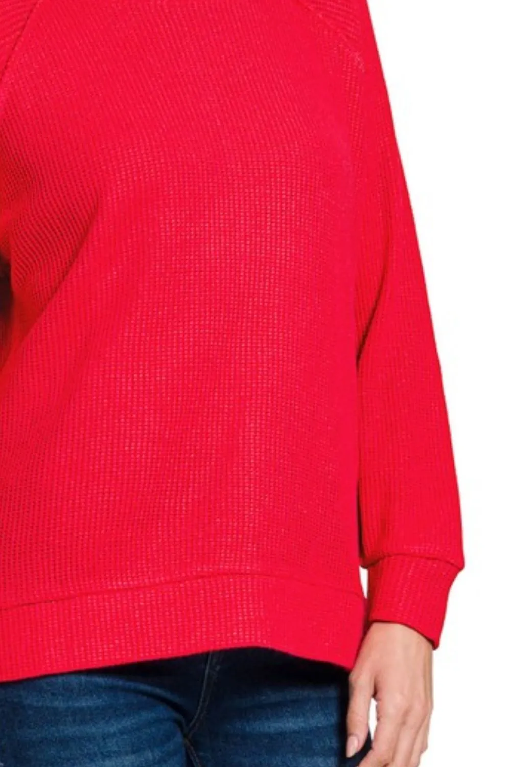 Zenana Round Neck Raglan Long Sleeve Sweater