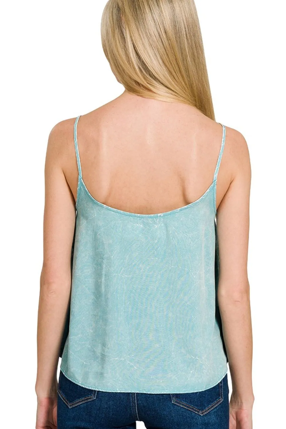 Zenana Woven Acid Crinkle Washed Cami & Pants 2 Piece Set