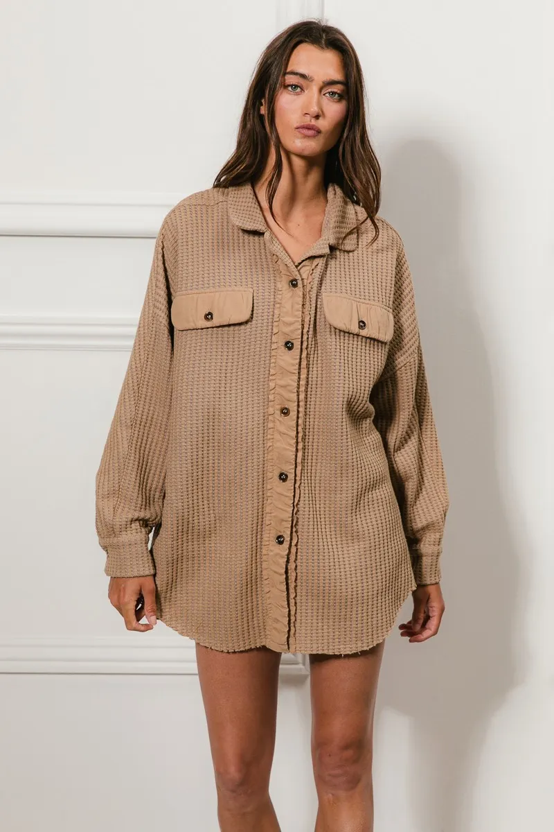 BiBi Heavy Waffle Oversized Shacket
