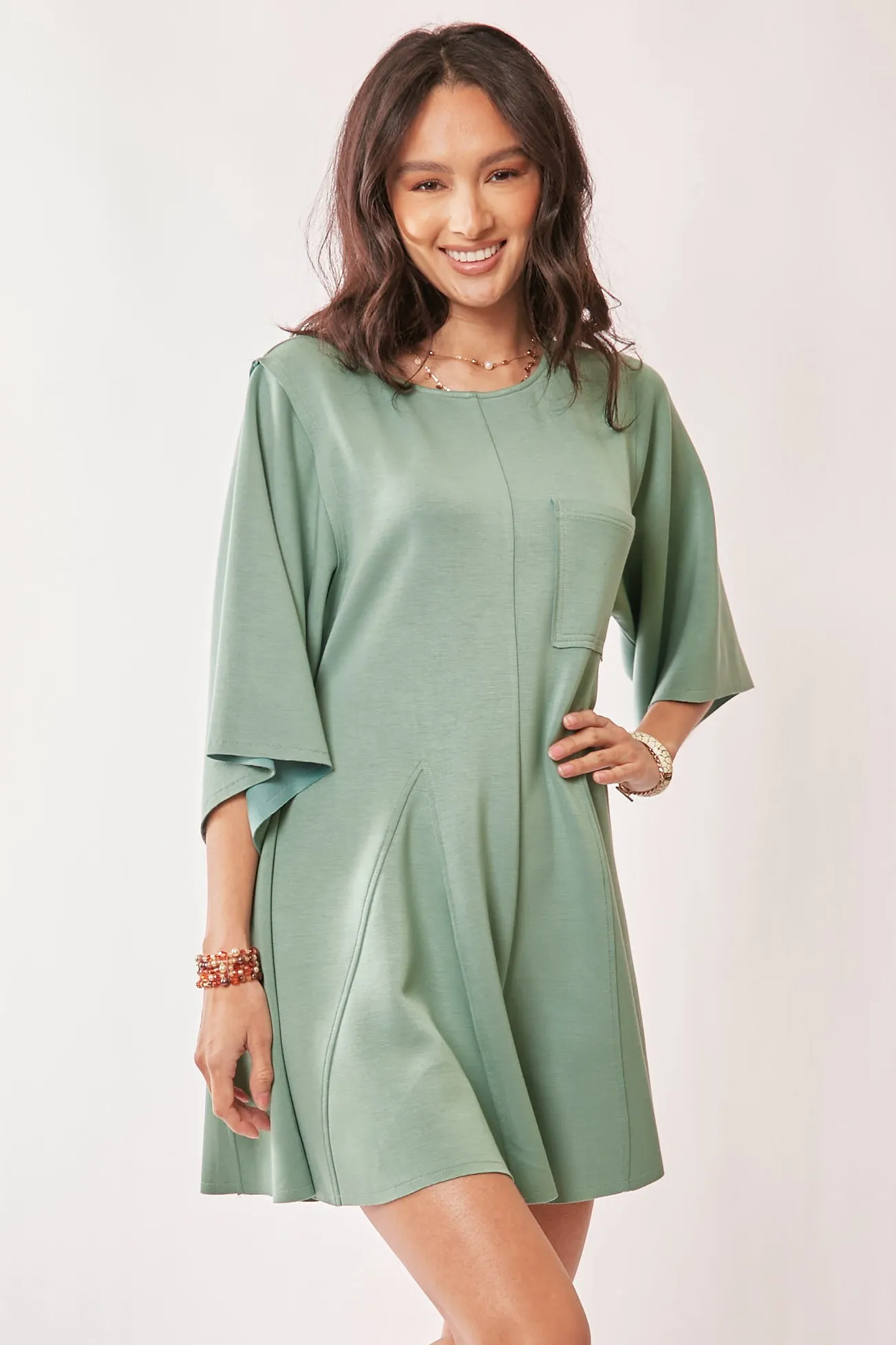 Davi & Dani Solid Draped Sleeve Ties Back Skort Romper