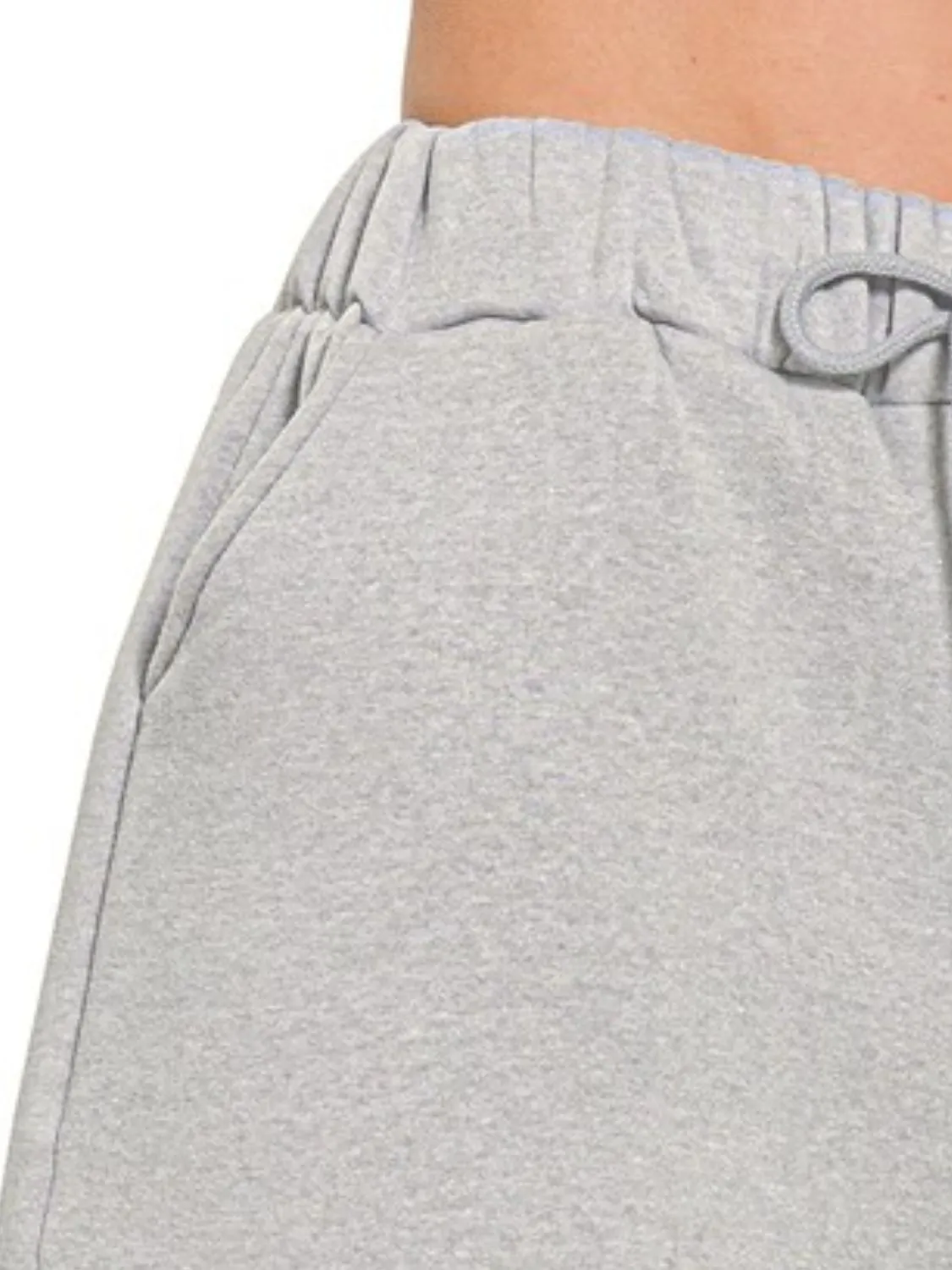 Zenana Fleece Drawstring Short Pants With Pockets