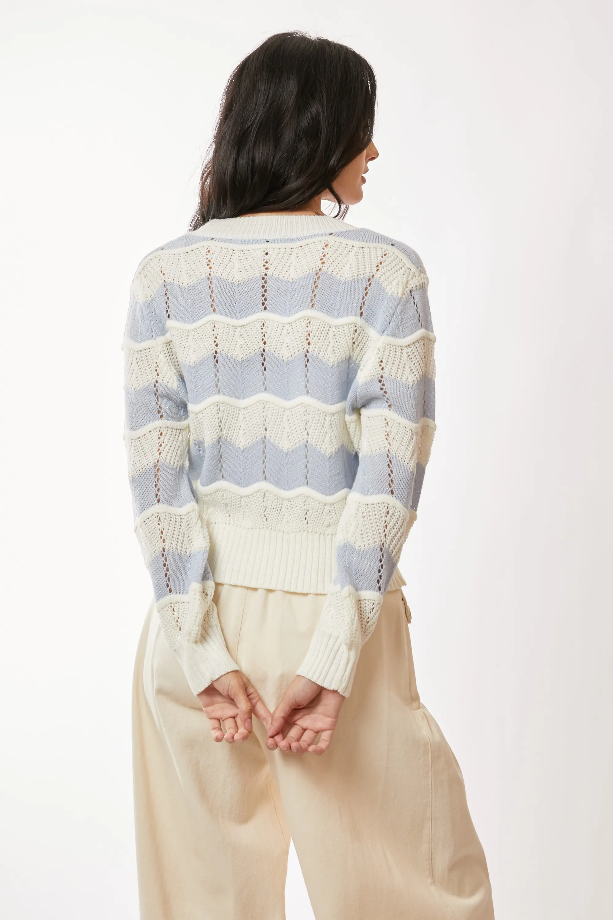 Davi & Dani Button Up Front V Neckline Cardigan Sweater