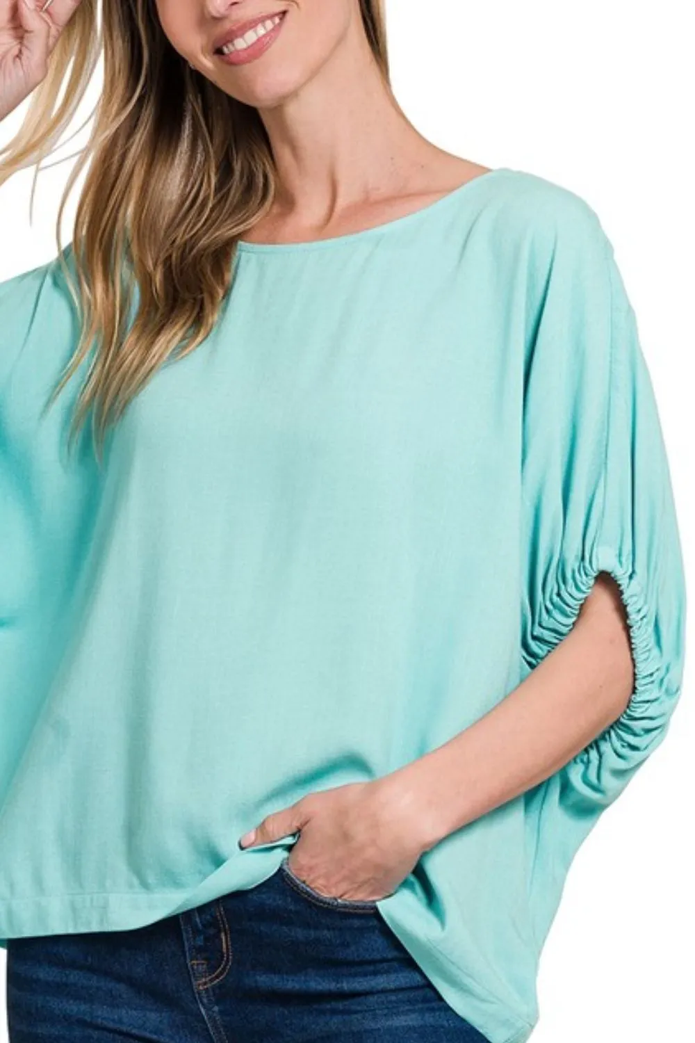 Zenana Woven Oversized Boxy Top